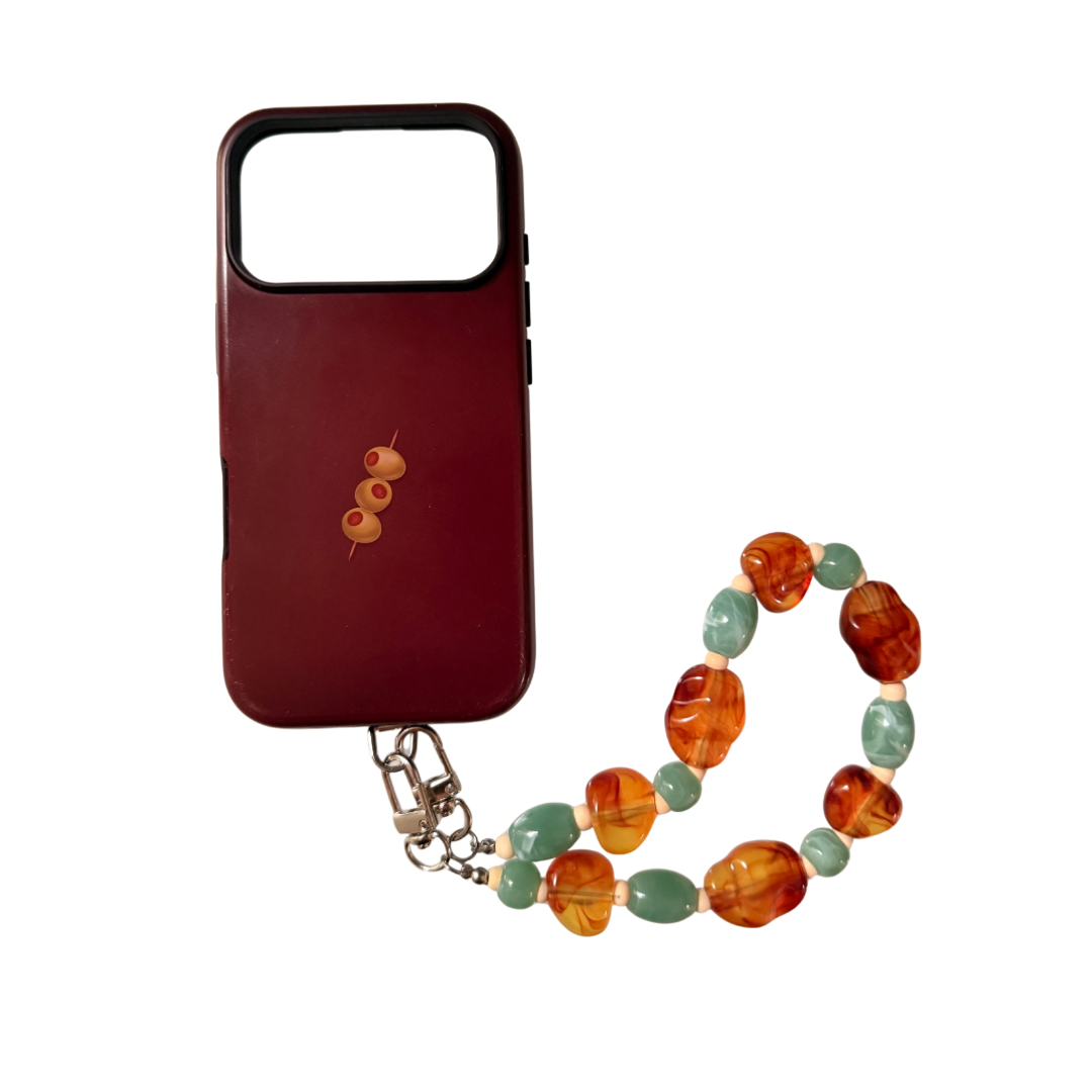 002 - AMBER, SEAGLASS PHONE CHARM
