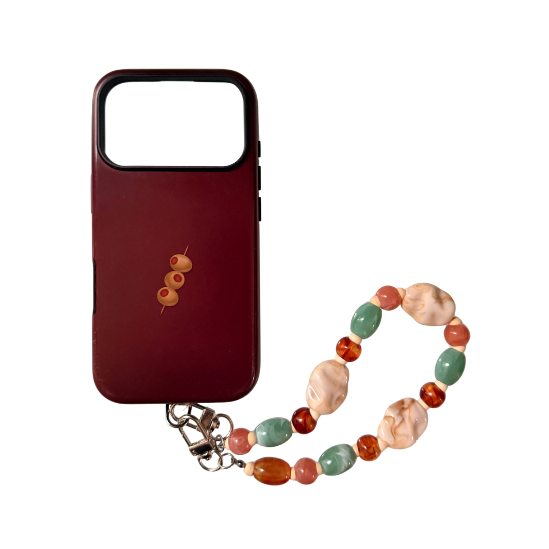 006 - IVORY, SEA GLASS, AMBER, DUSTY ROSE PHONE CHARM