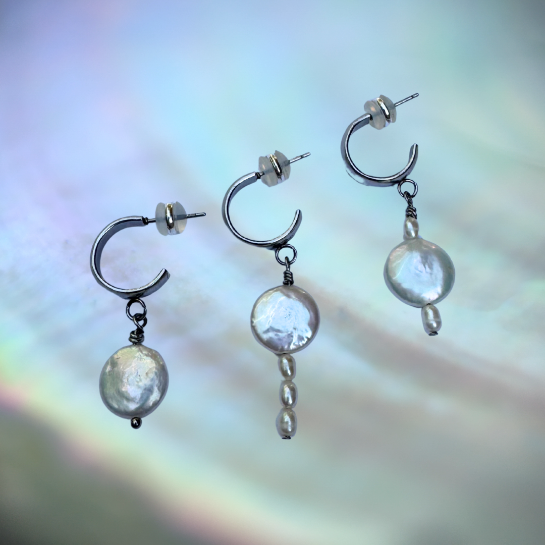 The Coined Pearl Hoop