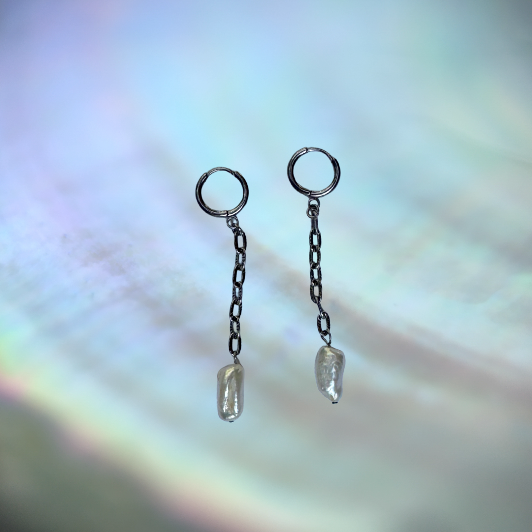 Sunburst Dangle Pearl Earrings