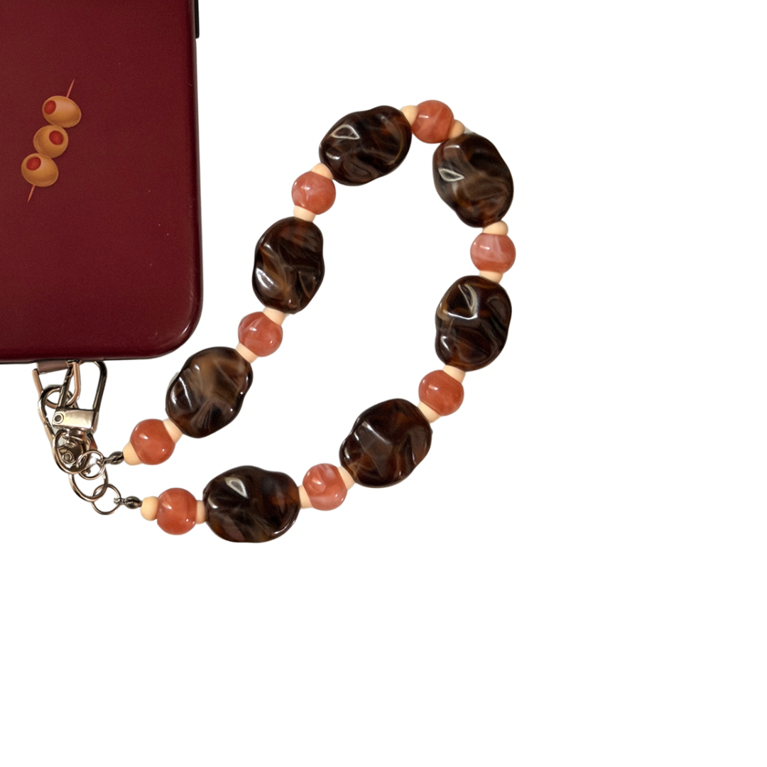011 - ESPRESSO, DUSTY ROSE PHONE CHARM