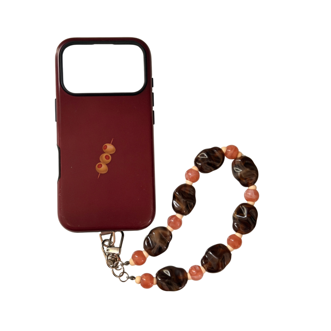 011 - ESPRESSO, DUSTY ROSE PHONE CHARM