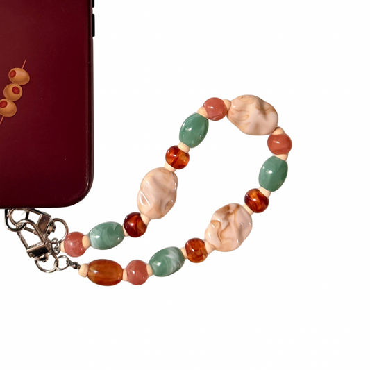 006 - IVORY, SEA GLASS, AMBER, DUSTY ROSE PHONE CHARM