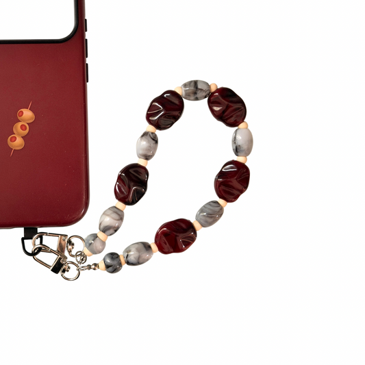 012 - DARK CHERRY, SMOKE MARBLE PHONE CHARM
