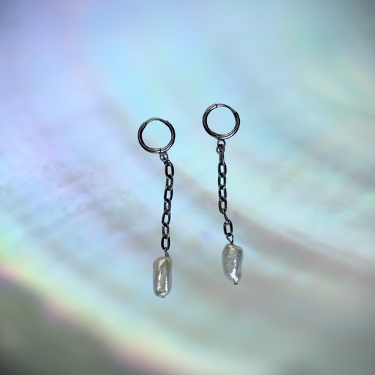 Sunburst Dangle Pearl Earrings